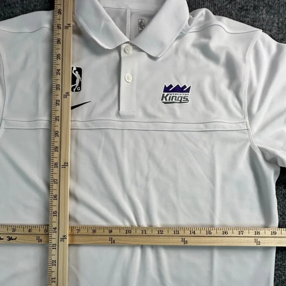 Nike Stockton Kings G League White Basketball Polo Shirt Men’s Small NWT